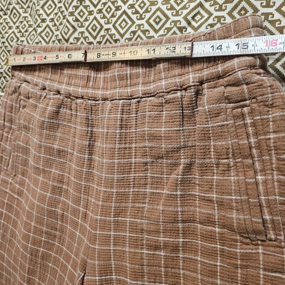 Madewell Waffleback Pull-On High-Rise Women Tapered Pants Windowpane Medium Tall - Picture 10 of 12